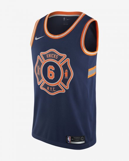 Kristaps Porzingis City Edition Swingman Jersey (New York Knicks) | College Navy - Click Image to Close