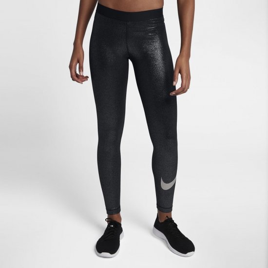 Nike Pro Sparkle | Black / Metallic Silver - Click Image to Close