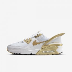 Nike Air Max 90 FlyEase | White / White / Black / Metallic Gold