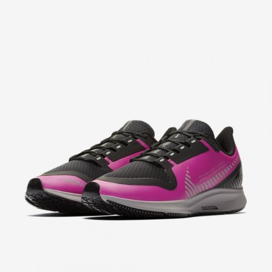 Nike Air Zoom Pegasus 36 Shield | Fire Pink / Black / Atmosphere Grey / Silver - Click Image to Close