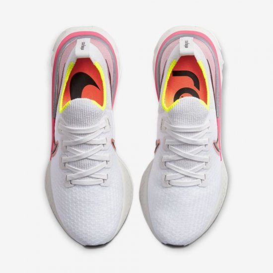 Nike React Infinity Run Flyknit | Platinum Tint / Pink Blast / Total Orange / Black - Click Image to Close
