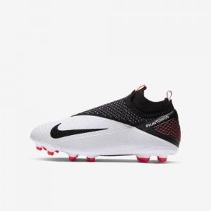 Nike Jr. Phantom Vision 2 Elite Dynamic Fit MG | White / Laser Crimson / Black