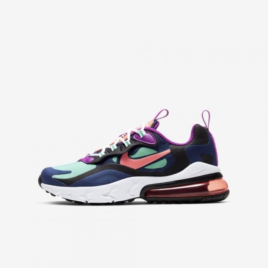 Nike Air Max 270 React | Blue Void / Black / Kinetic Green / Magic Ember - Click Image to Close