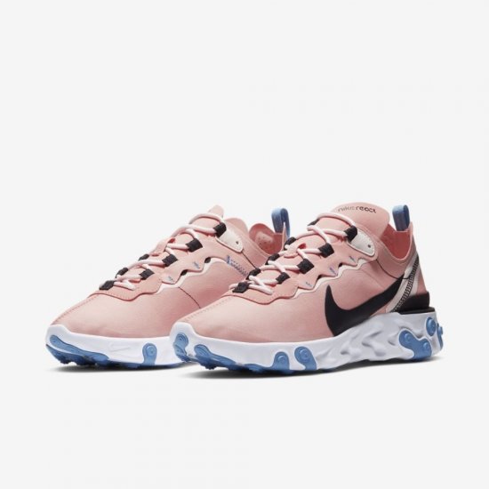 Nike React Element 55 | Coral Stardust / Light Soft Pink / Light Blue / Oil Grey - Click Image to Close