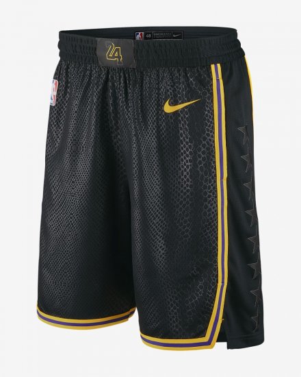 Los Angeles Lakers Nike City Edition Swingman | Black / Amarillo - Click Image to Close