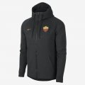 A.S. Roma Tech Fleece Windrunner | Black Heather / Vivid Orange