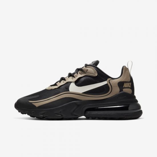 Nike Air Max 270 React | Black / Khaki / Metallic Gold / Light Bone - Click Image to Close