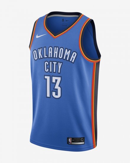 Paul George Icon Edition Swingman Jersey (Oklahoma City Thunder) | Signal Blue / College Navy - Click Image to Close