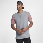 Nike Dri-FIT Pique Stripe | Wolf Grey / Rush Coral / Wolf Grey