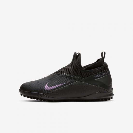 Nike Jr. Phantom Vision 2 Academy Dynamic Fit TF | Black / Black - Click Image to Close