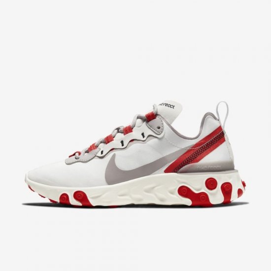 Nike React Element 55 | Platinum Tint / Track Red / Black / Silver Lilac - Click Image to Close