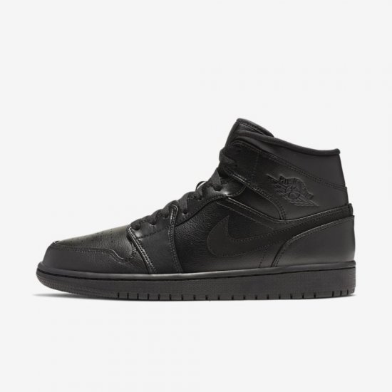 Air Jordan 1 Mid | Black / Black / Black - Click Image to Close