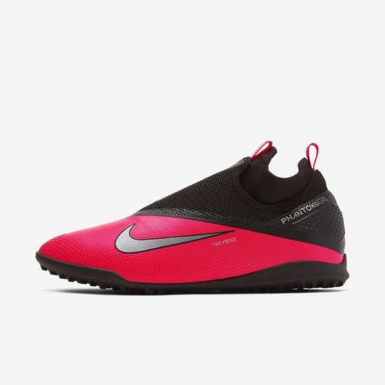 Nike React Phantom Vision 2 Pro Dynamic Fit TF | Laser Crimson / Black / Metallic Silver - Click Image to Close