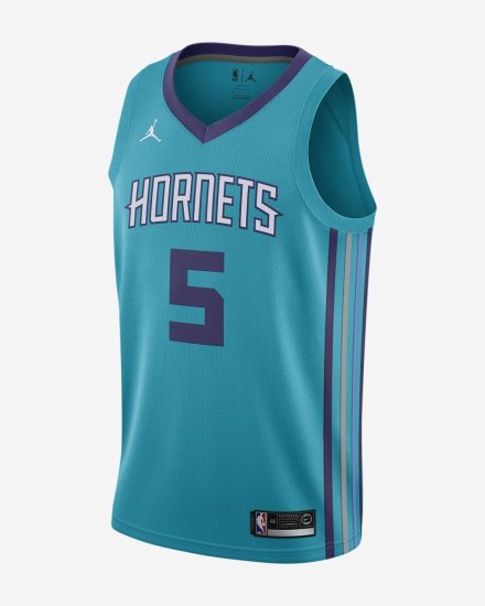 Nicolas Batum Icon Edition Swingman Jersey (Charlotte Hornets) | Rapid Teal / New Orchid - Click Image to Close