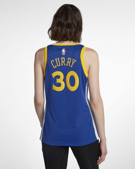 Stephen Curry Icon Edition Swingman Jersey (Golden State Warriors) | Rush Blue / White / Amarillo - Click Image to Close