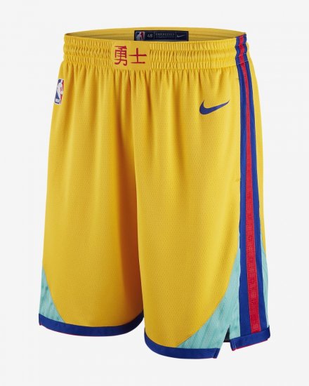 Golden State Warriors Nike City Edition Swingman | Amarillo / Rush Blue - Click Image to Close