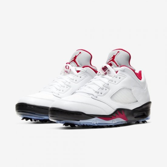 Air Jordan V Low | White / Black / Metallic Silver / Fire Red - Click Image to Close