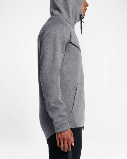 Nike Sportswear Tech Fleece Windrunner | Carbon Heather / Black / Black - Click Image to Close