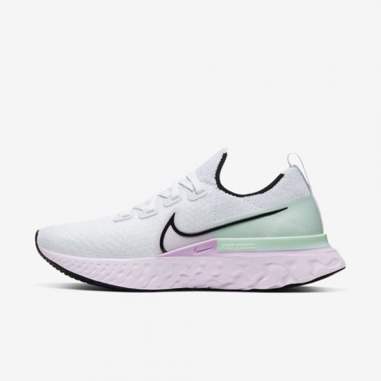 Nike React Infinity Run Flyknit | White / Iced Lilac / Pistachio Frost / Black - Click Image to Close