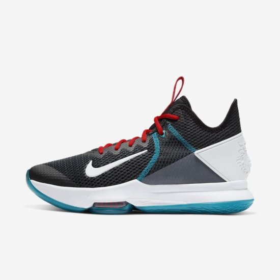 LeBron Witness 4 | Black / Chile Red / Glass Blue / White - Click Image to Close