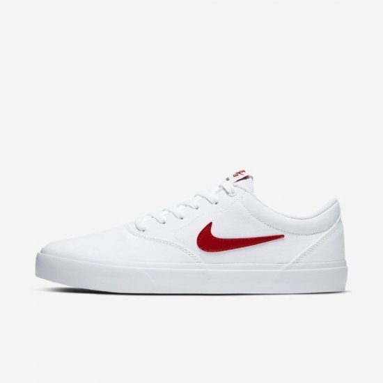 Nike SB Charge Canvas | White / White / White / University Red - Click Image to Close