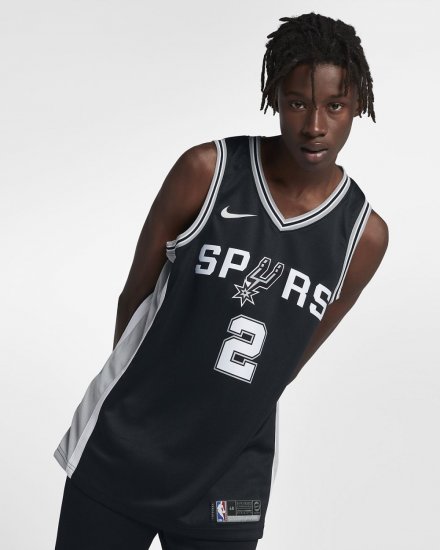 Kawhi Leonard Icon Edition Swingman Jersey (San Antonio Spurs) | Black / Flat Silver - Click Image to Close