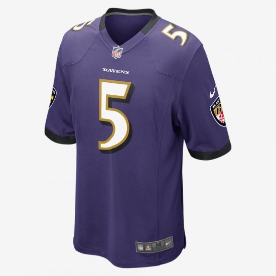 NFL Baltimore Ravens American Football Game Jersey (Joe Flacco) | New Orchid / Black - Click Image to Close