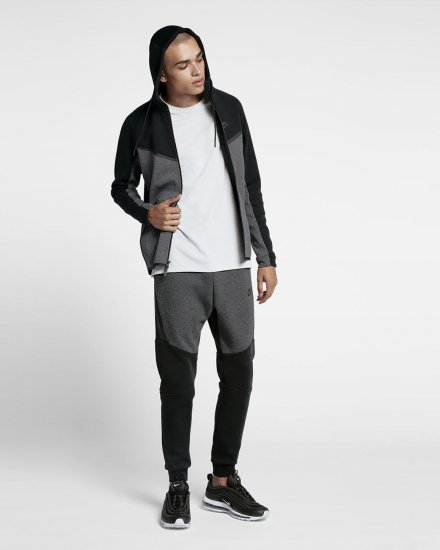 Nike Sportswear Tech Fleece Windrunner | Black / Charcoal Heather / Black - Click Image to Close