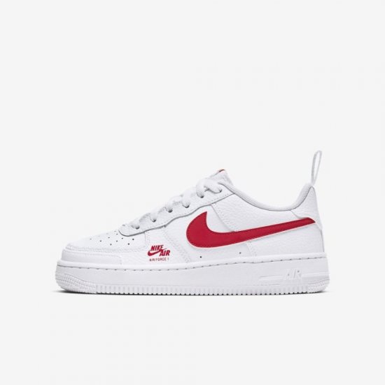 Nike Air Force 1 | White / Light Smoke Grey / University Red - Click Image to Close