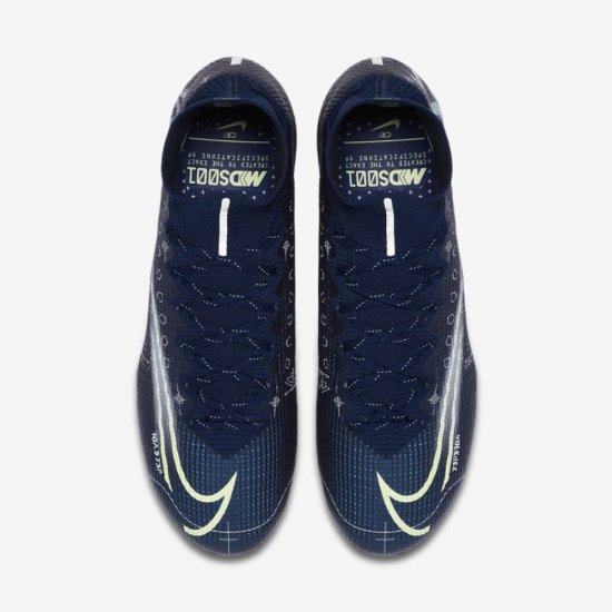 Nike Mercurial Superfly 7 Elite MDS SG-PRO Anti-Clog Traction | Blue Void / White / Black / Barely Volt - Click Image to Close