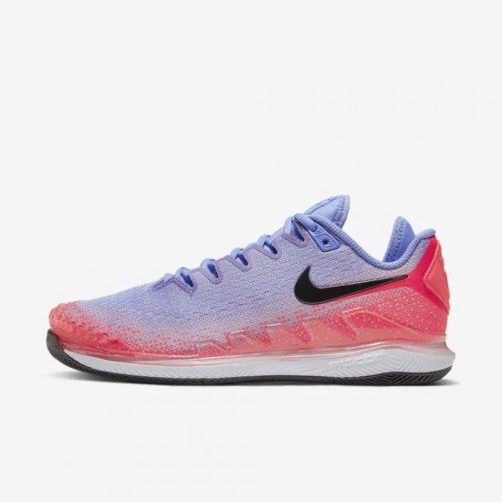 NikeCourt Air Zoom Vapor X Knit | Royal Pulse / Flash Crimson / Frosted Plum / Black - Click Image to Close