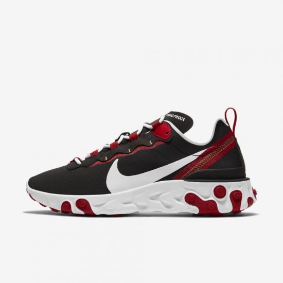 Nike React Element 55 | Black / Gym Red / Summit White / White - Click Image to Close