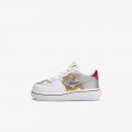 Nike Force 1 Low | White / Metallic Gold / University Red / Metallic Silver