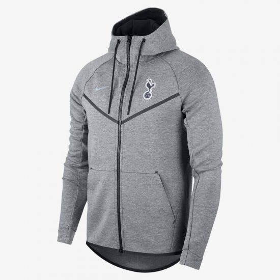 Tottenham Hotspur Tech Fleece Windrunner | Carbon Heather / Light Armoury Blue - Click Image to Close