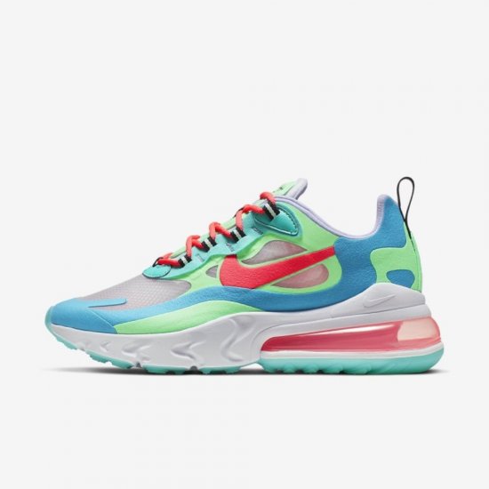 Nike Air Max 270 React ("Psychedelic Movement") | Electro Green / Blue Lagoon / Hyper Jade / Flash Crimson - Click Image to Close