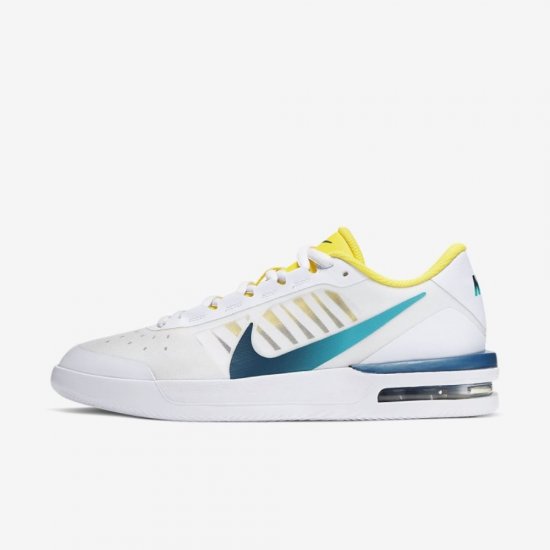 NikeCourt Air Max Vapor Wing MS | White / Oracle Aqua / Opti Yellow / Valerian Blue - Click Image to Close