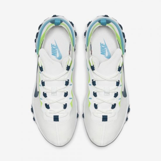 Nike React Element 55 | White / Summit White / Electric Green / Blue Force - Click Image to Close