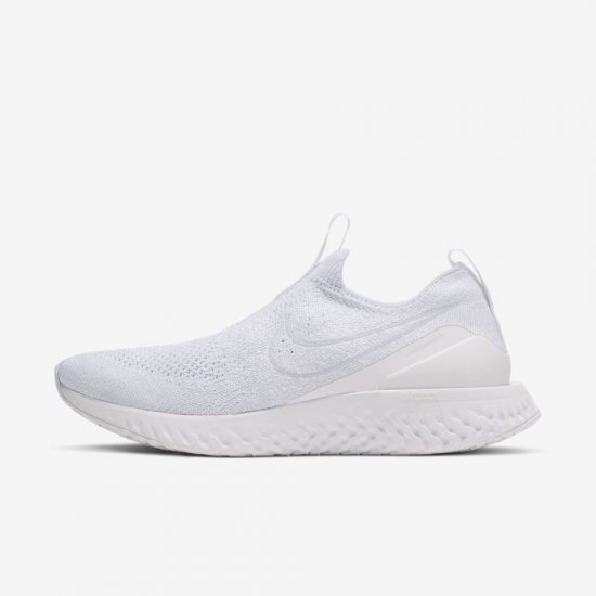 Nike Epic Phantom React Flyknit | White / Pure Platinum / White - Click Image to Close