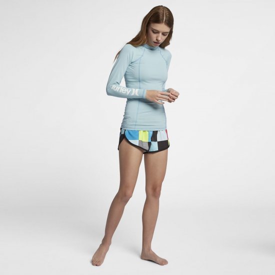 Hurley One And Only Rashguard | Ocean Bliss / White - Click Image to Close