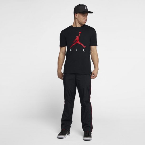 Jordan Lifestyle Jumpman Air | Black / Black / University Red - Click Image to Close