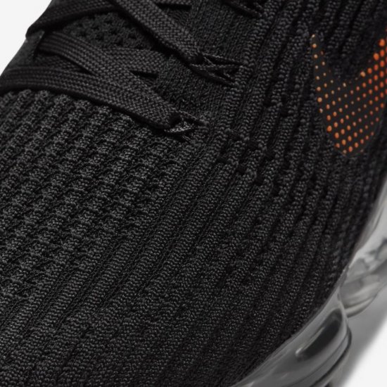 Nike Air VaporMax Flyknit 3 | Black / Dark Smoke Grey / Total Orange - Click Image to Close