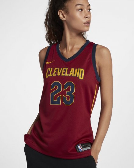 LeBron James Icon Edition Swingman Jersey (Cleveland Cavaliers) | Team Red / University Gold / College Navy - Click Image to Close