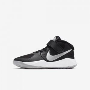 Nike Team Hustle D 9 FlyEase | Black / Wolf Grey / Metallic Silver