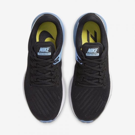 Nike Air Zoom Structure 22 | Black / Light Blue / Chrome Yellow / Half Blue - Click Image to Close