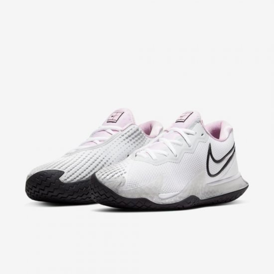 NikeCourt Air Zoom Vapor Cage 4 | White / Pink Foam / Pure Platinum / Black - Click Image to Close