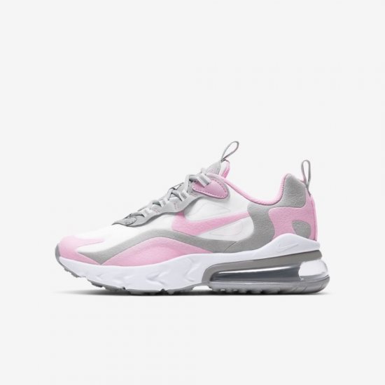 Nike Air Max 270 React | White / Light Smoke Grey / Metallic Silver / Pink - Click Image to Close