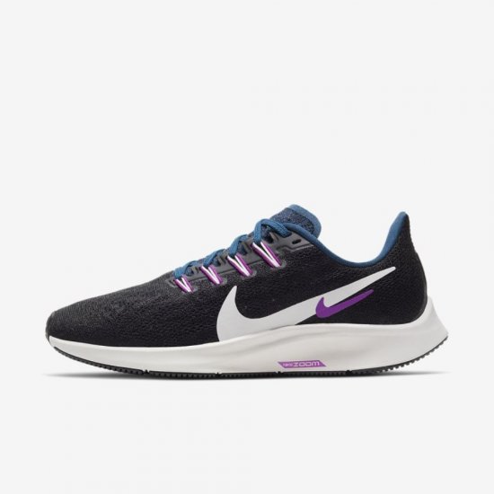 Nike Air Zoom Pegasus 36 | Black / Valerian Blue / Vivid Purple / Summit White - Click Image to Close