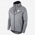 Manchester City FC Tech Fleece Windrunner | Carbon Heather / True Berry