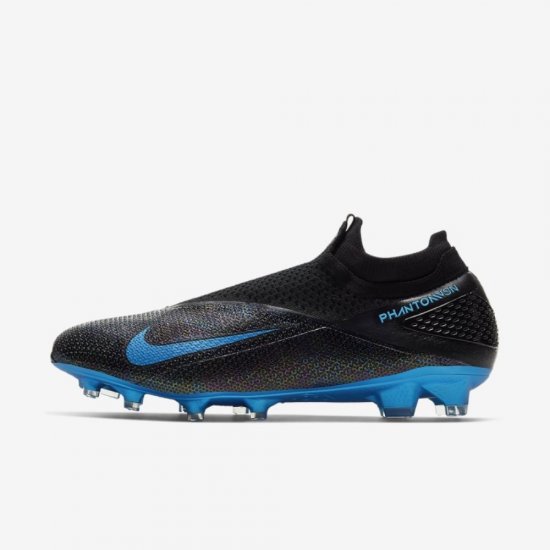 Nike Phantom Vision 2 Elite Dynamic Fit FG | Black / Anthracite / Laser Blue - Click Image to Close