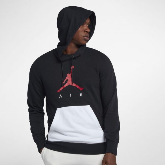 Jordan Jumpman Air Fleece | Black / White / Gym Red - Click Image to Close